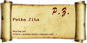 Petke Zita névjegykártya